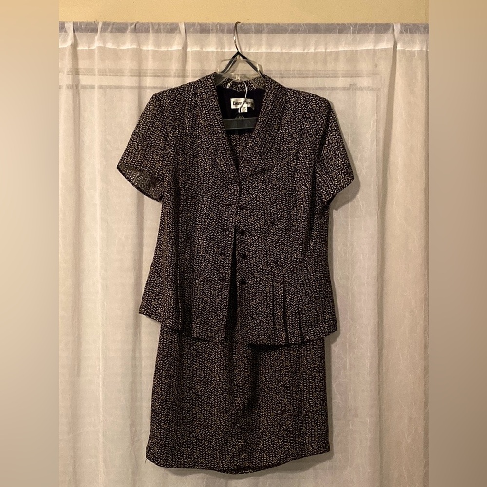 2-pc Danny & Nicole Navy Blue and White Dress
